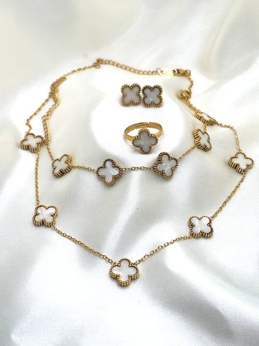 Parure Trèfle Blanc