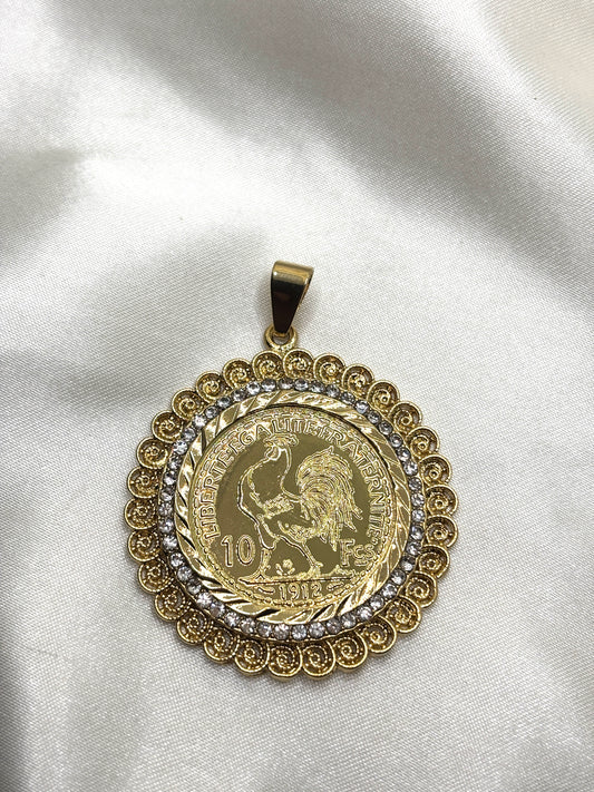 Pendentif Coq Strass